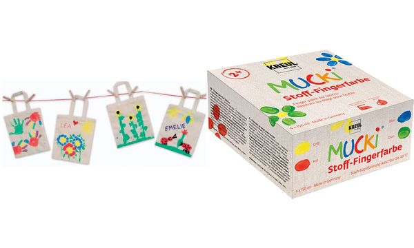 KREUL Stoff-Fingerfarbe "MUCKI", 150 ml, 4er-Set