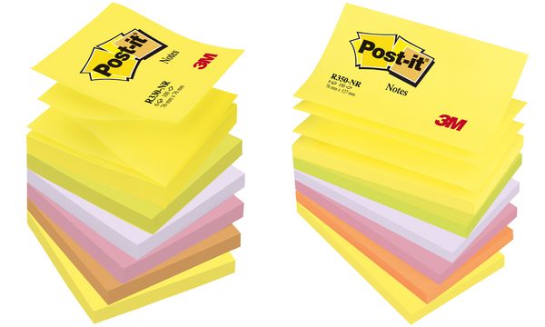 Post-it Haftnotizen Block Z-Notes, 76 x 76 mm, 6-farbig