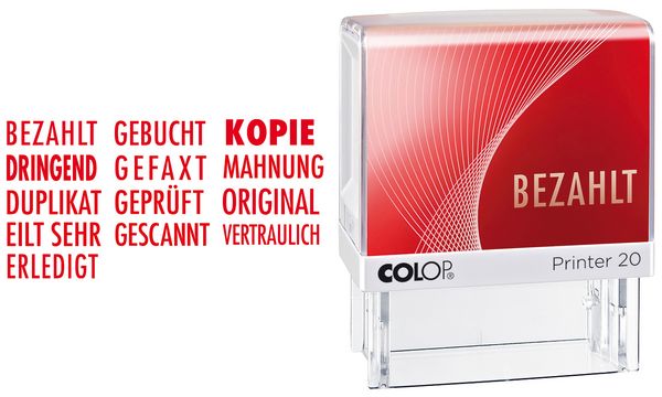 COLOP Textstempel Printer 20 L "GESCANNT", mit Textplatte
