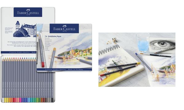 FABER-CASTELL Aquarellstifte GOLDFABER, 12er Metalletui