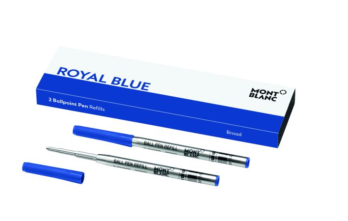 Mont Blanc Kugelschreiber Mine 2er breit blau royal blue...