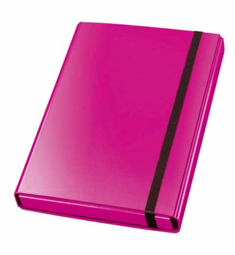 Sammelmappe PP A4 40mm Velocolor pink Gummizug