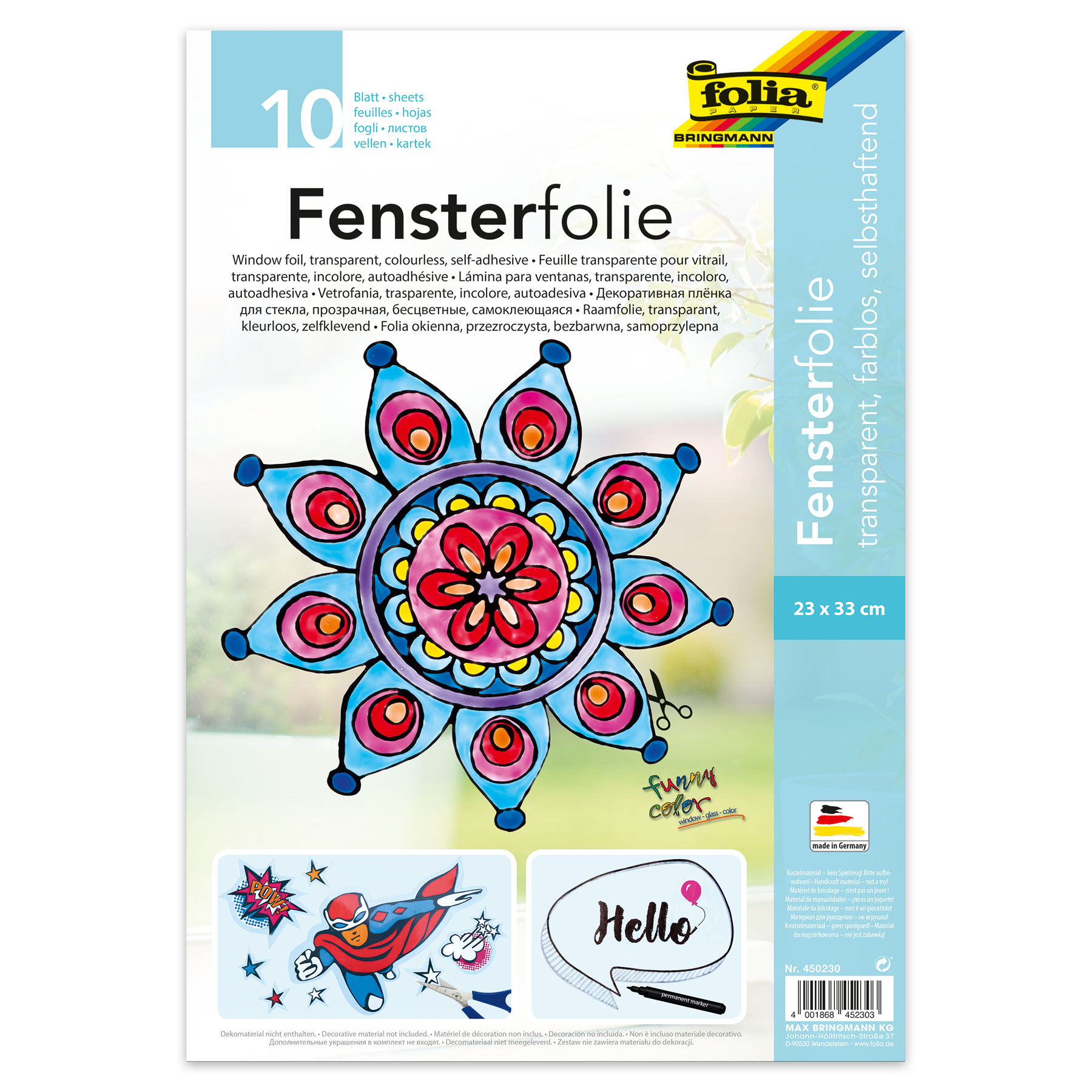 FOLIA Fensterfolie, 230 x 330 mm, farblos