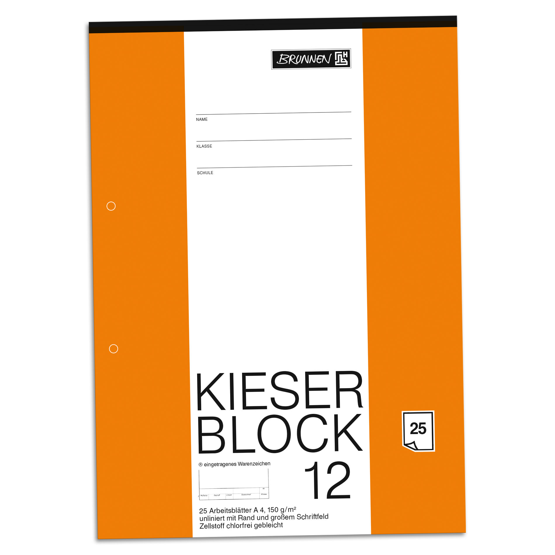 BRUNNEN Zeichenblock Kieserblock 12 Lineatur 12 blanko A...