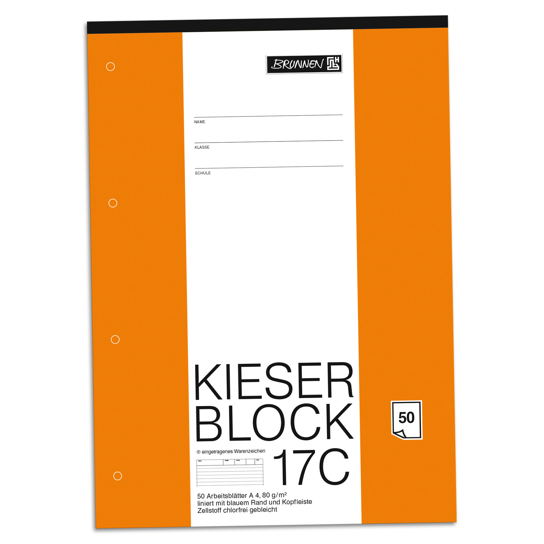 BRUNNEN Kieserblock 17 C Lineatur 21 liniert A4 50 Blatt...