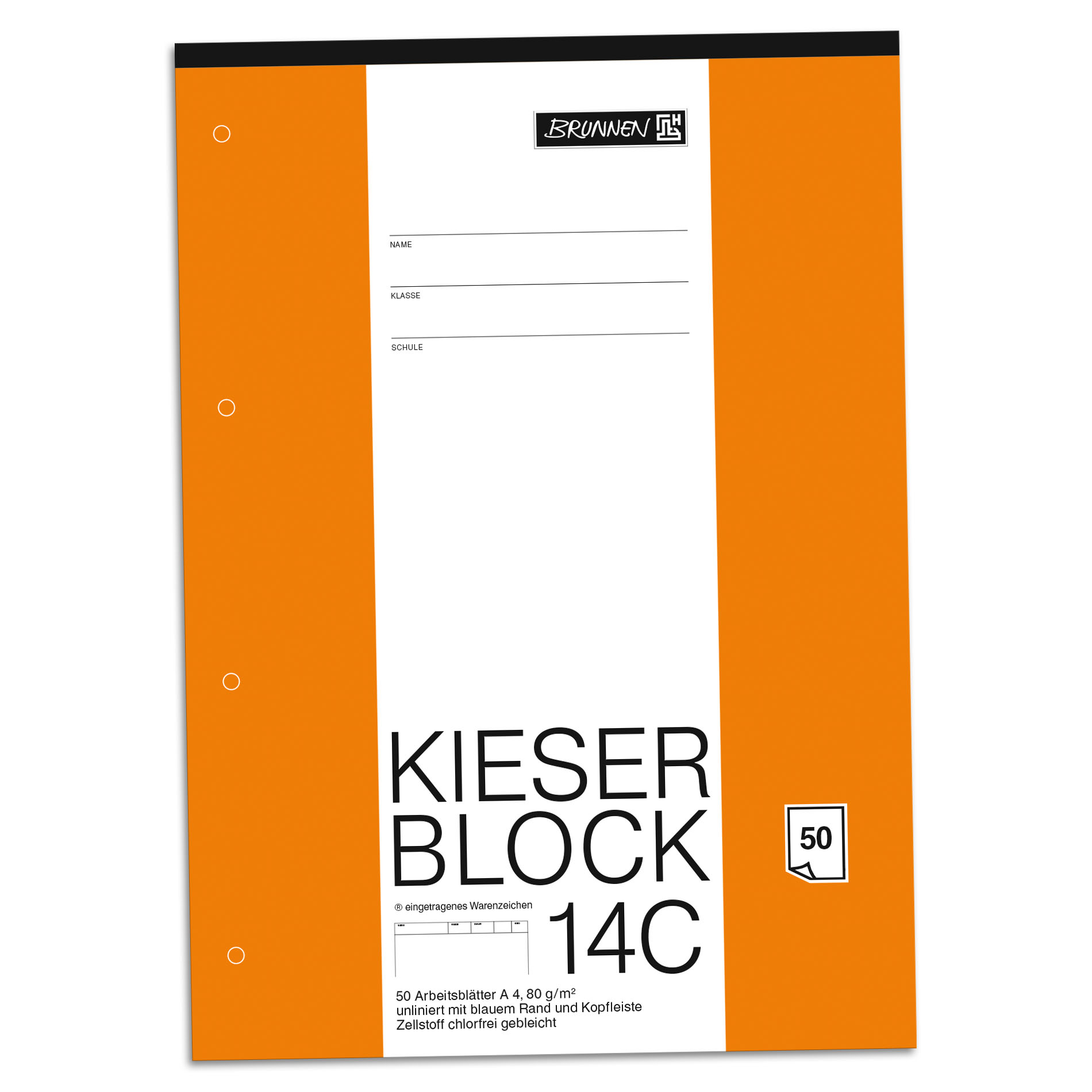 BRUNNEN Kieserblock 14 C Lineatur 20 blanko A4 50 Blatt ...