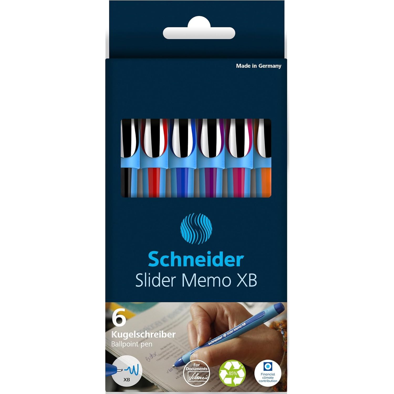 SCHNEIDER Kugelschreiber Slider Memo XB 6er Etui, farbig...