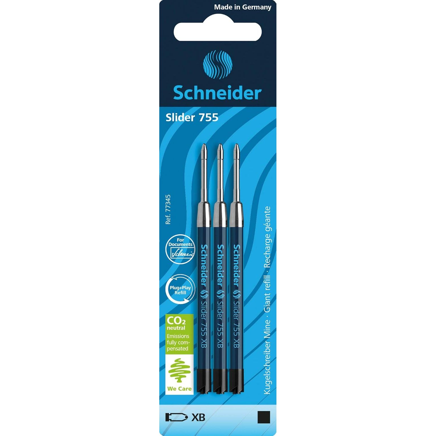 SCHNEIDER Kugelschreiber Mine Slider 755 XB schwarz, Bli...