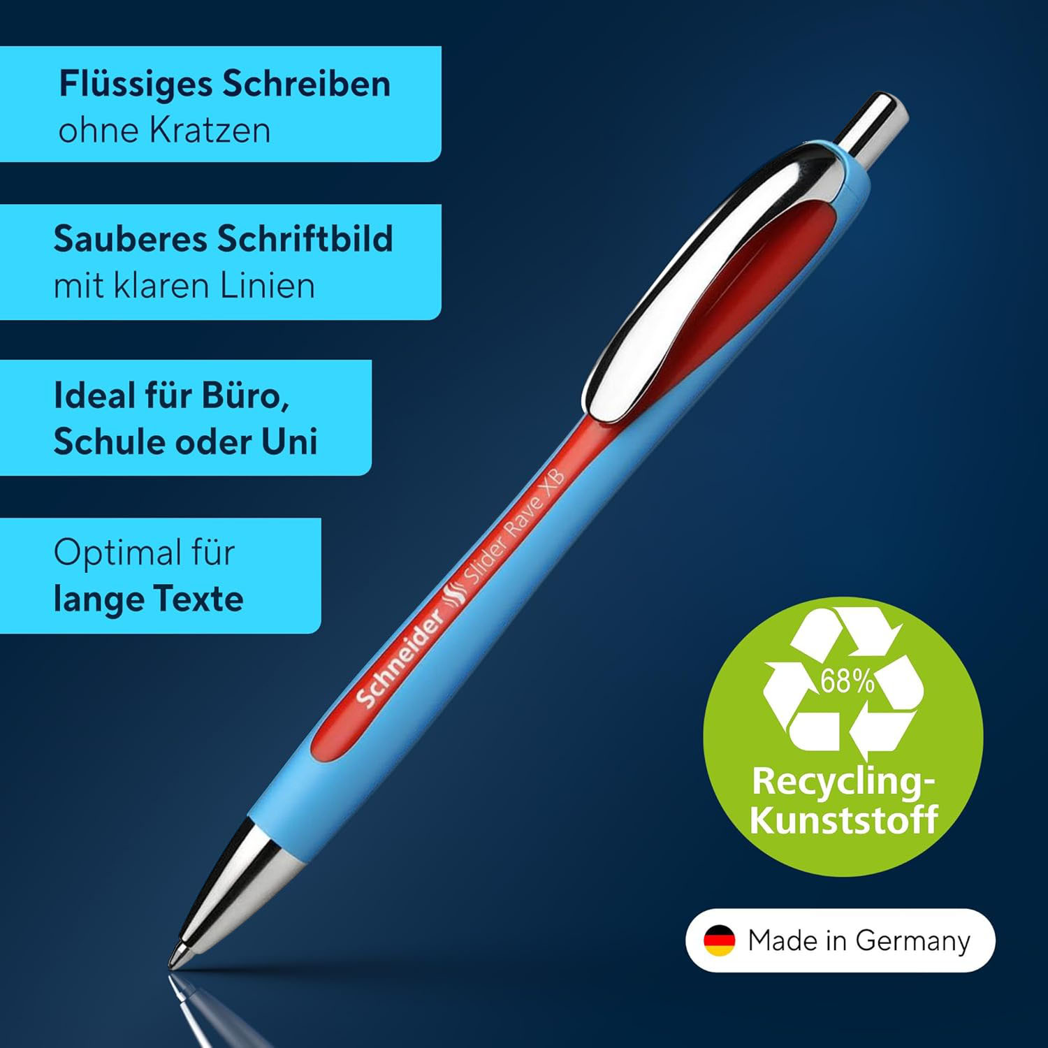 SCHNEIDER Kugelschreiber Slider Rave XB rot, Mine 755 XB...