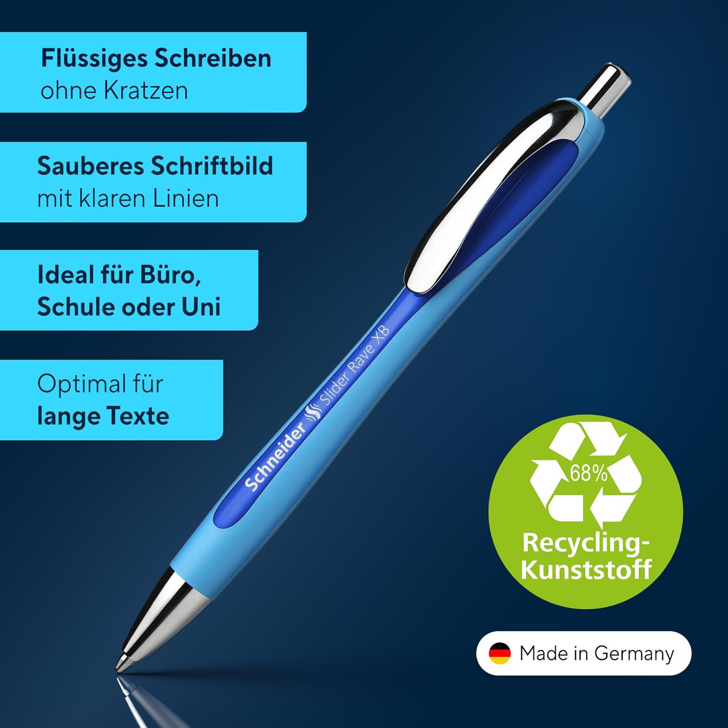 SCHNEIDER Kugelschreiber Slider Rave XB blau, Mine 755 X...