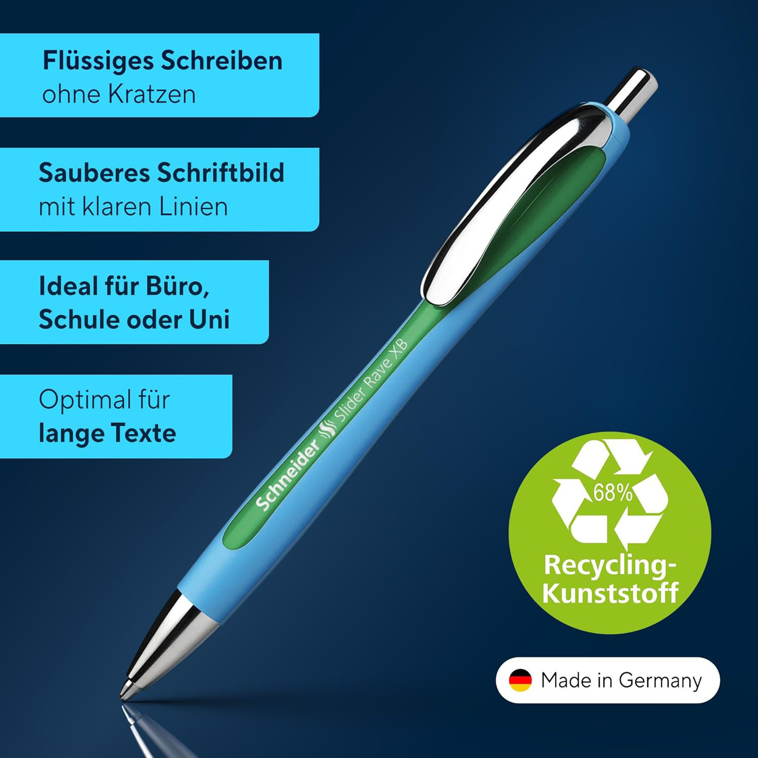 SCHNEIDER Kugelschreiber Slider Rave XB gr�n, Mine 755 X...