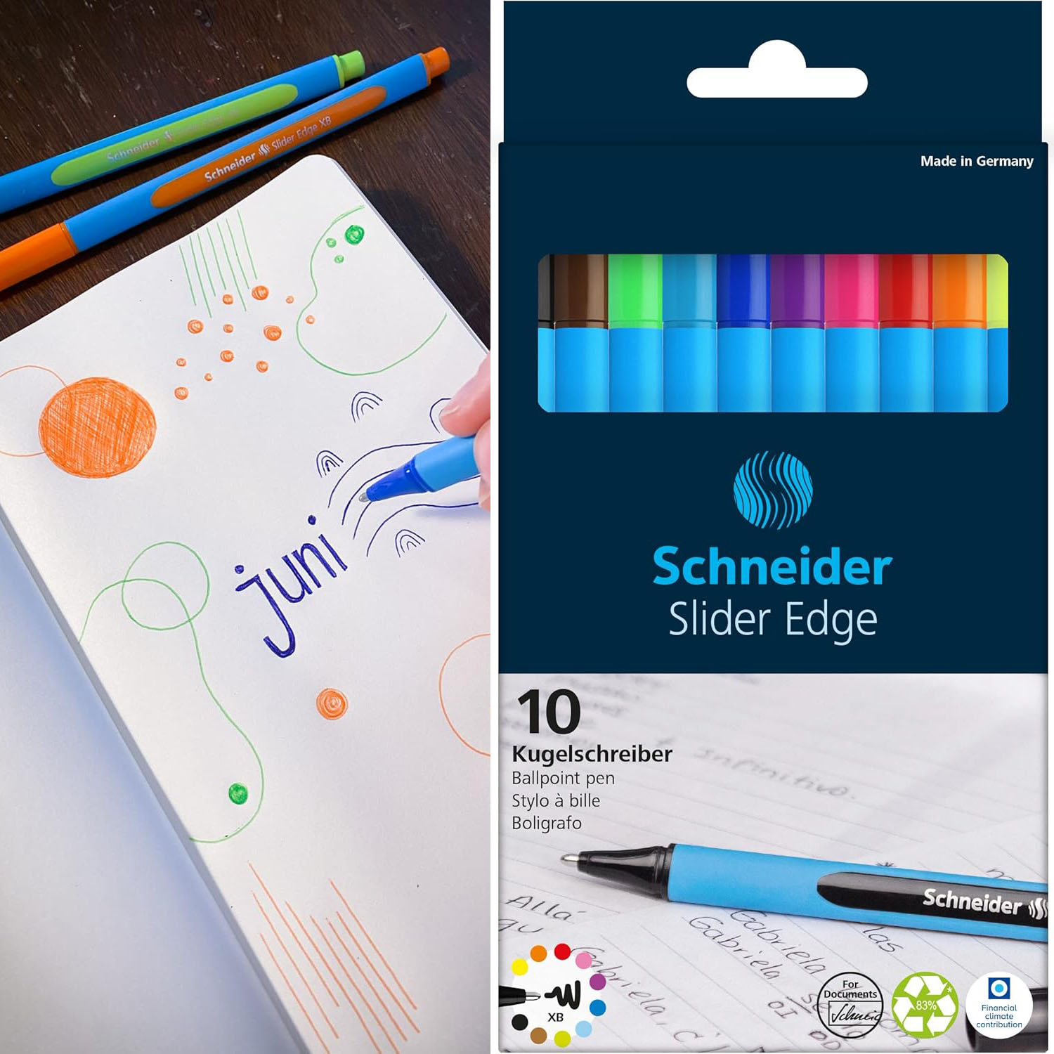 SCHNEIDER Kugelschreiber Slider Edge XB 10er Etui, farbi...