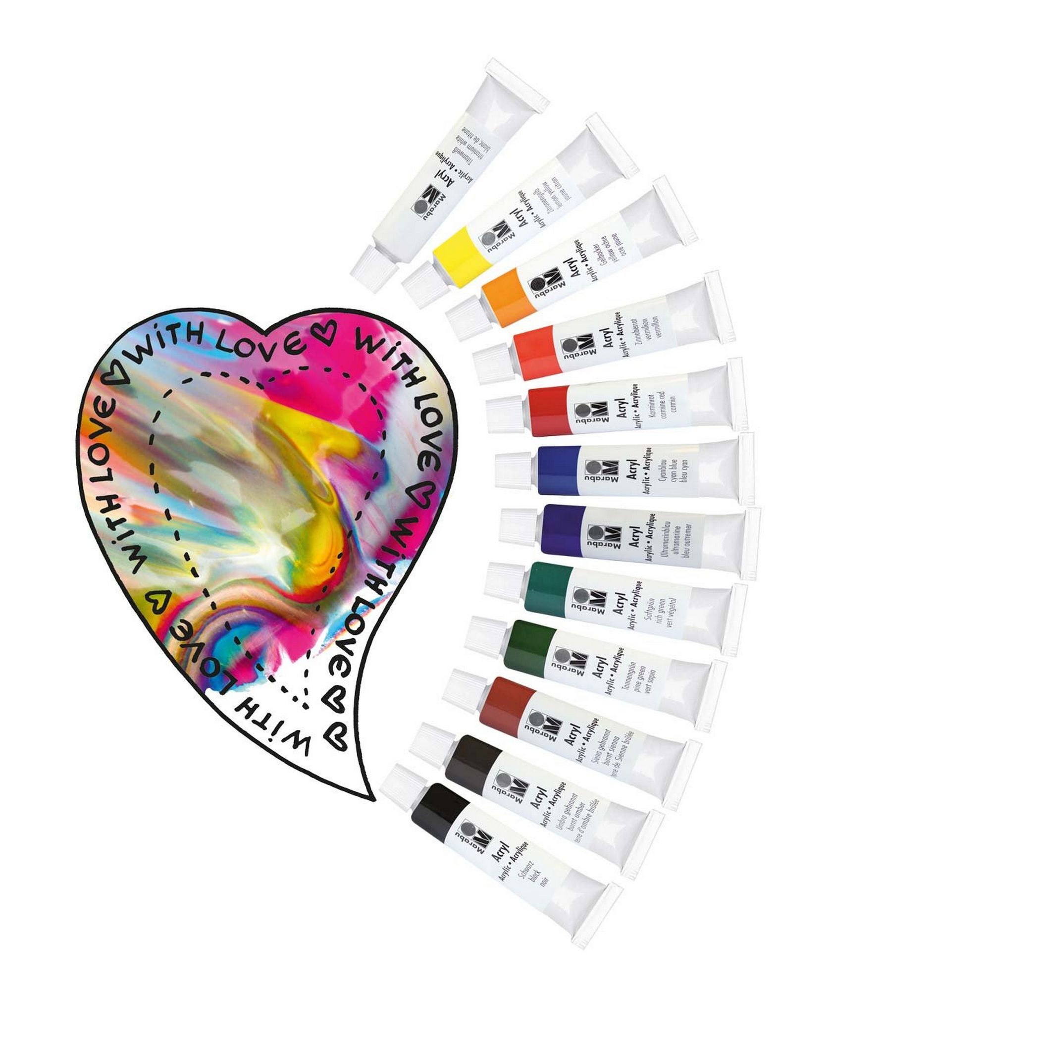 Marabu Acrylfarbe, 12 ml, 12er-Set