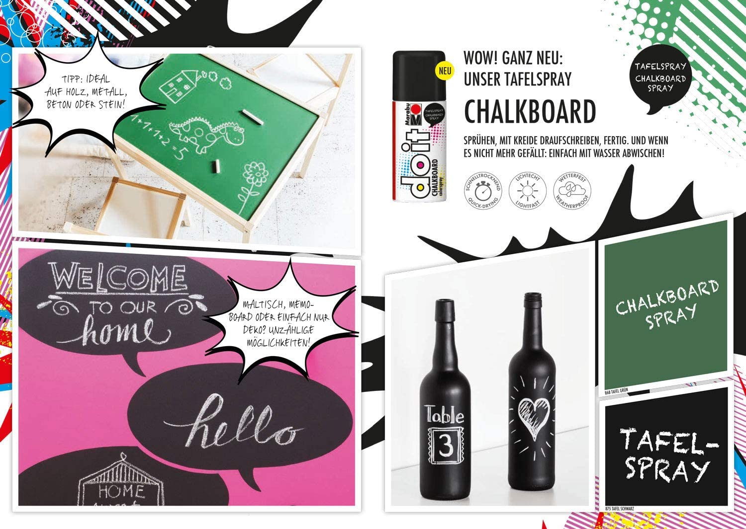 Marabu Spr�hfarbe do it CHALKBOARD, tafel schwarz