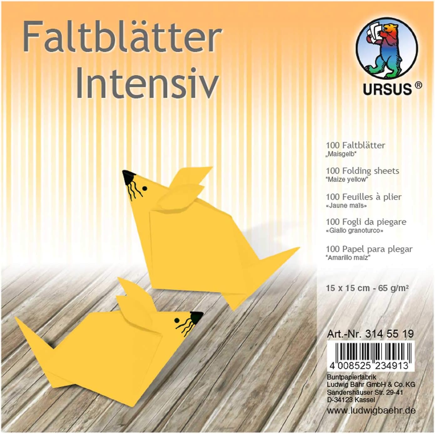 URSUS Faltbl�tter Intensiv Universal 15x15cm 100 Blatt M...