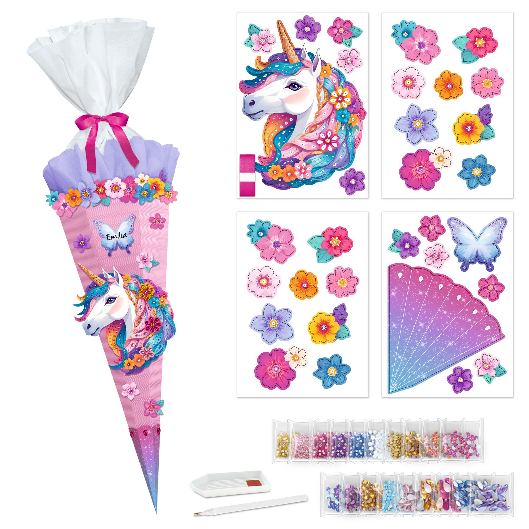 URSUS Diamond Painting Schult�ten Deko Set Fancy Unicorn...