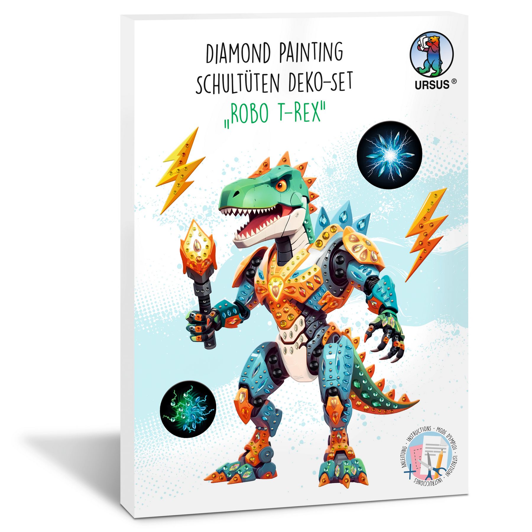 URSUS Diamond Painting Schult�ten Deko Set ROBO T-REX DI...
