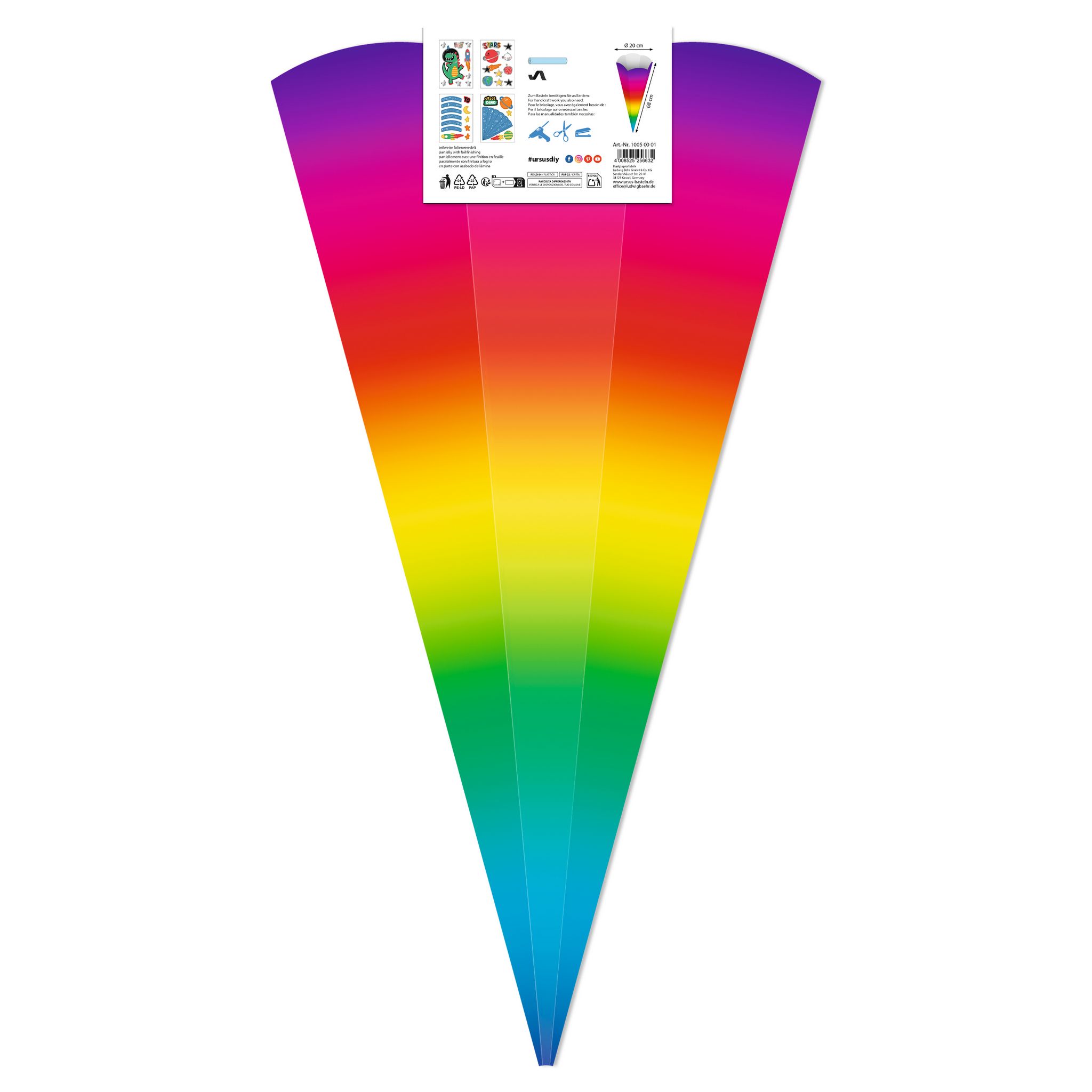 URSUS Schult�ten Bastelset Easy Line Rainbow Dino
