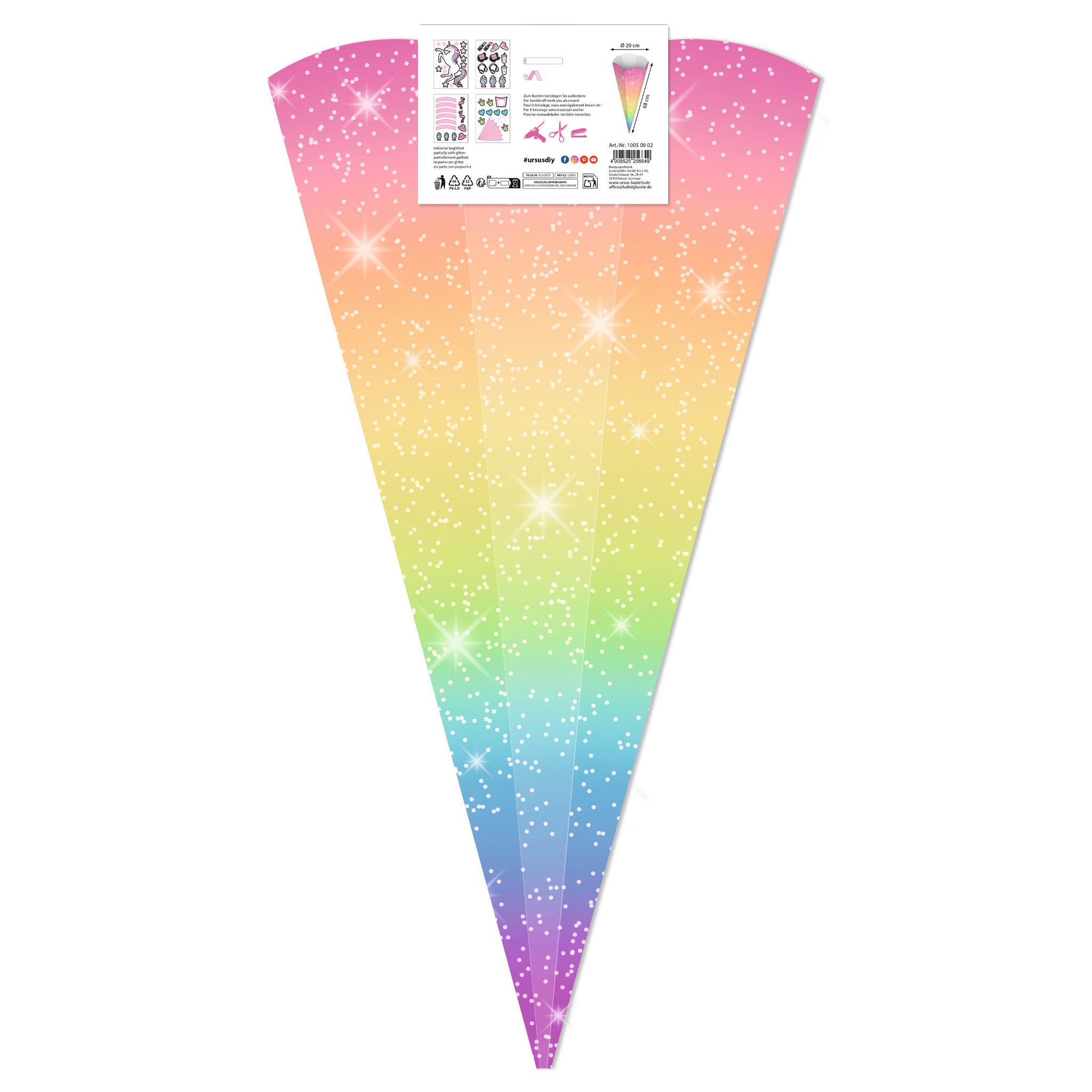URSUS Schult�ten Bastelset Easy Line Rainbow Einhorn