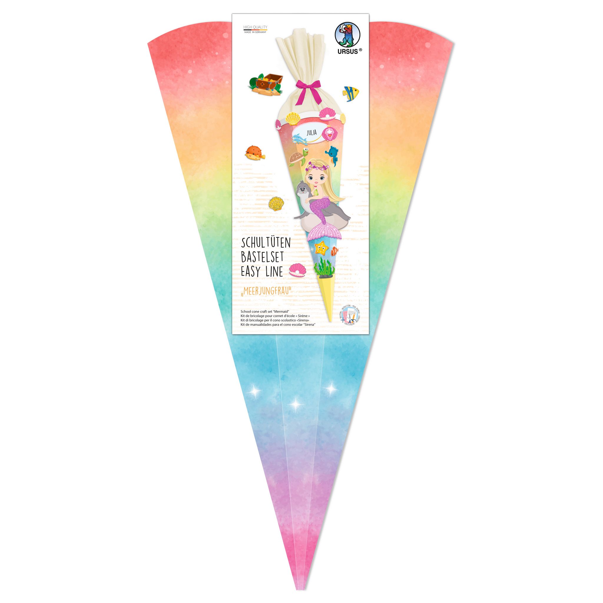 URSUS Schult�ten Bastelset Easy Line Rainbow Meerjungfrau