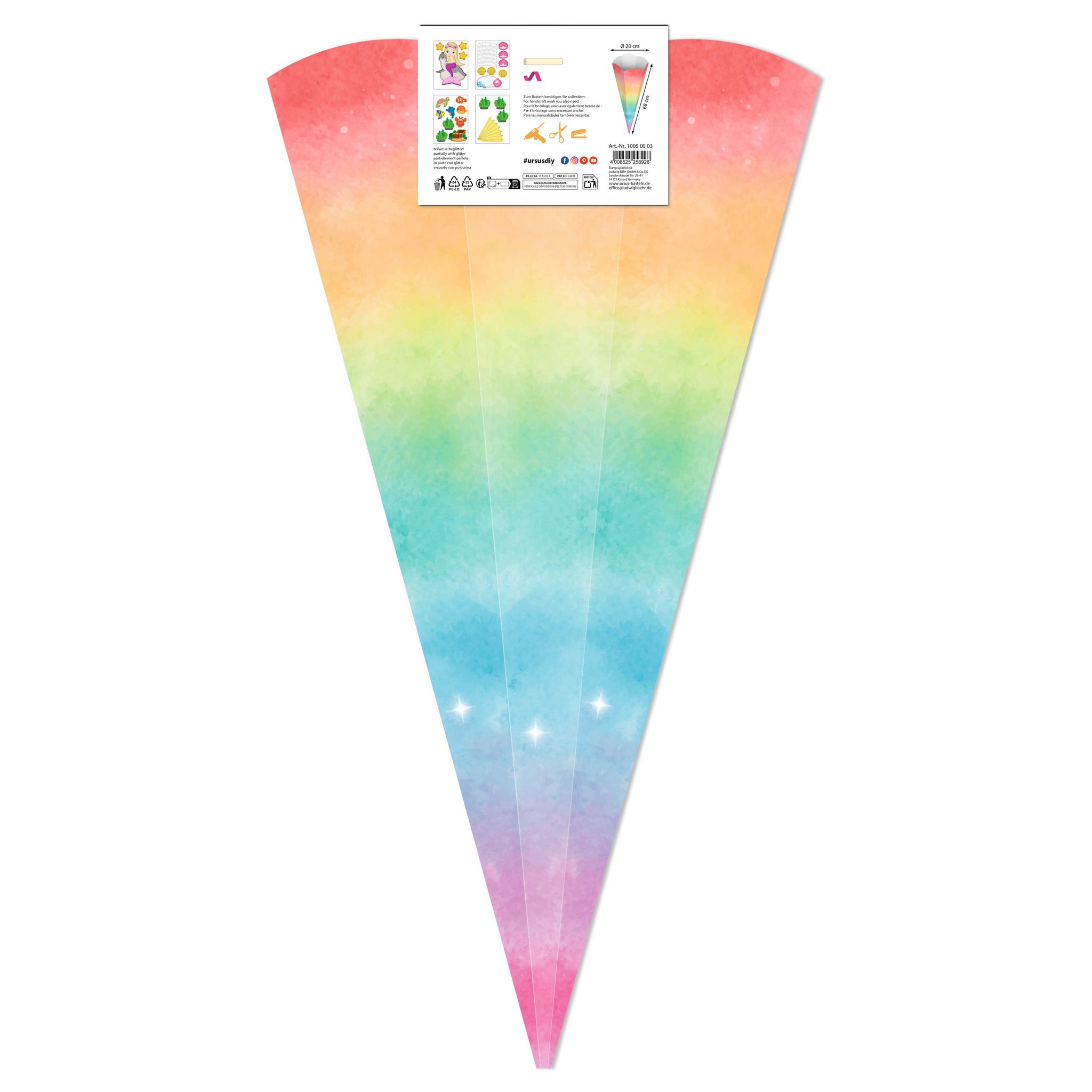 URSUS Schult�ten Bastelset Easy Line Rainbow Meerjungfrau