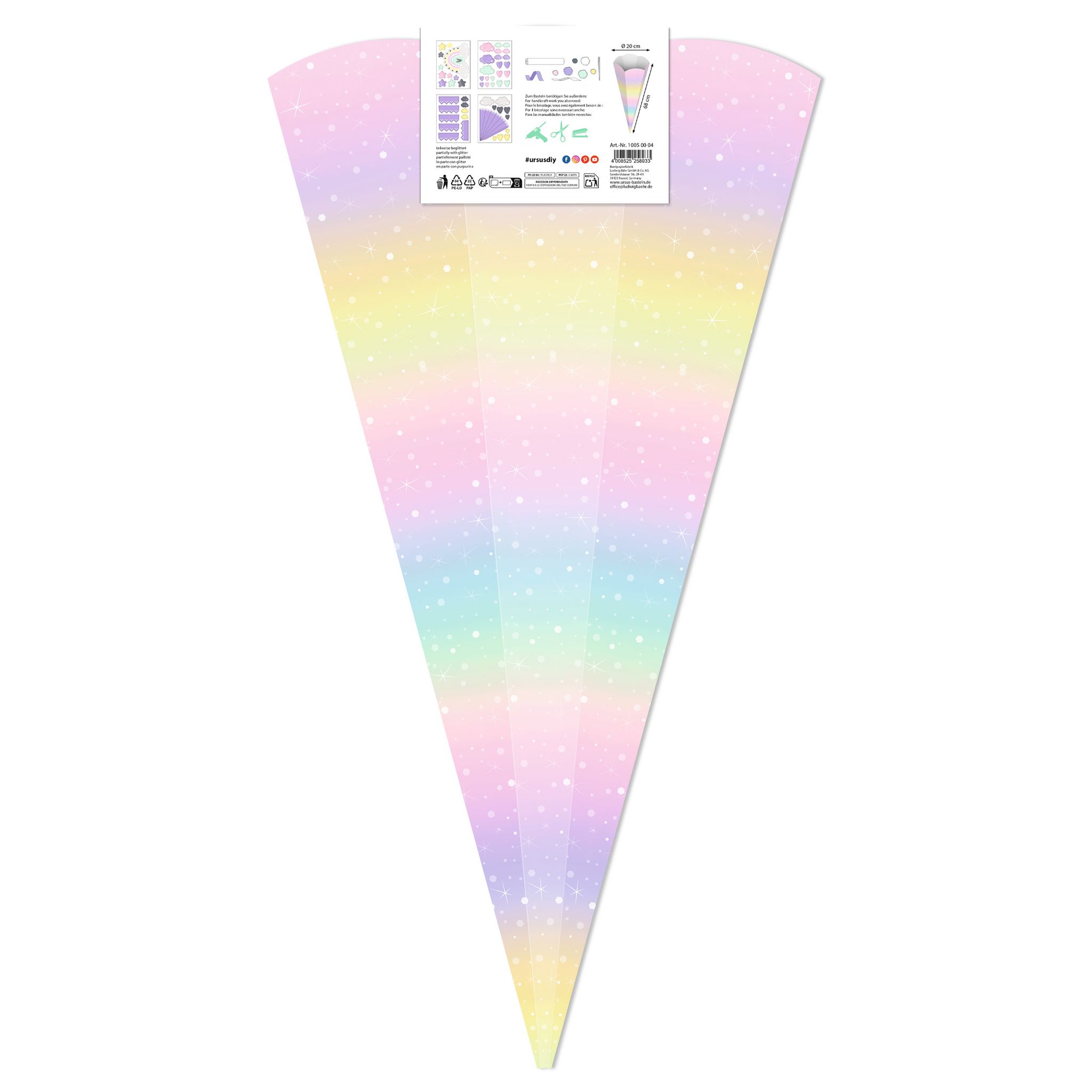 URSUS Schult�ten Bastelset Easy Line Rainbow Regenbogen
