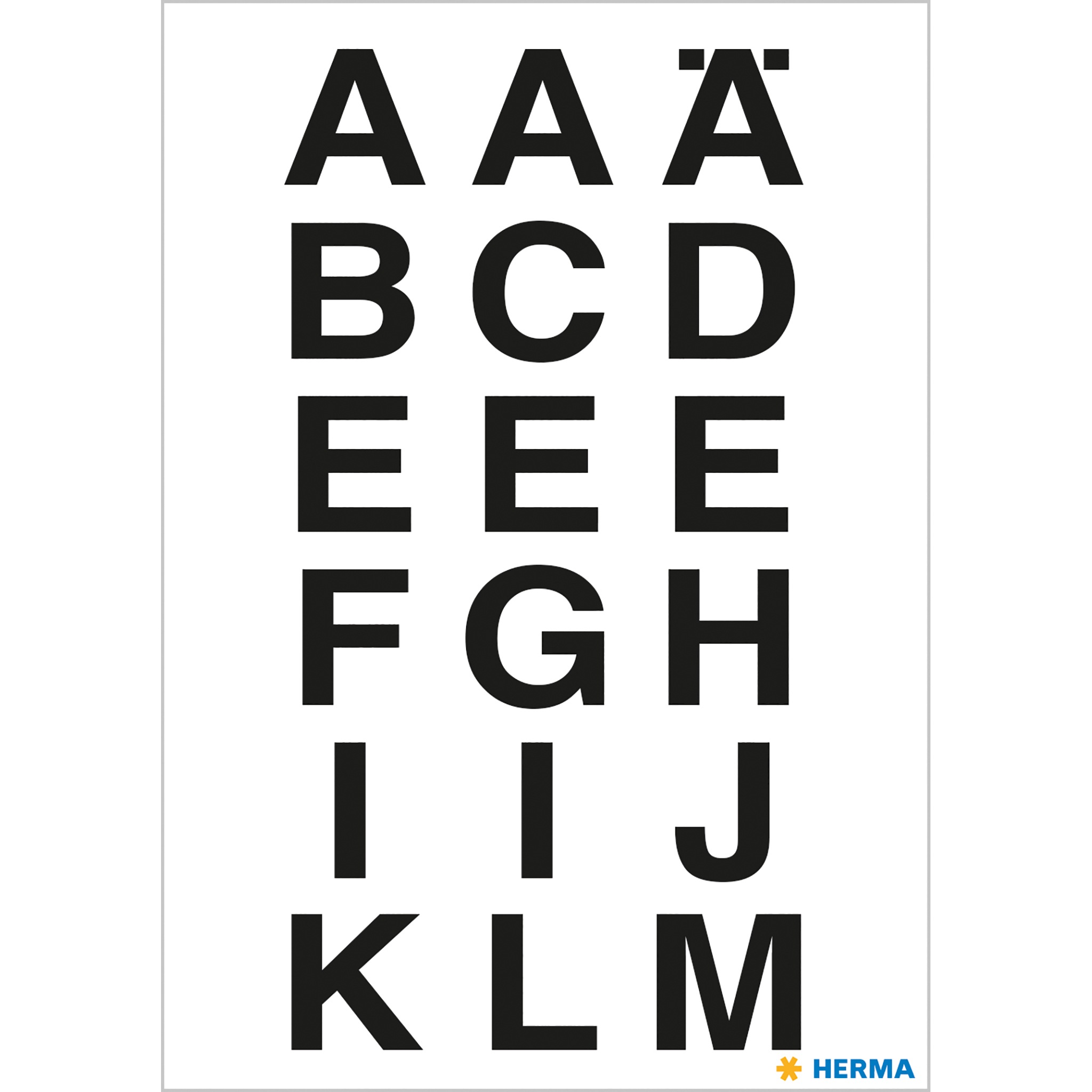 HERMA Buchstaben-Sticker A-Z, Folie schwarz, 20 x 20 mm ...