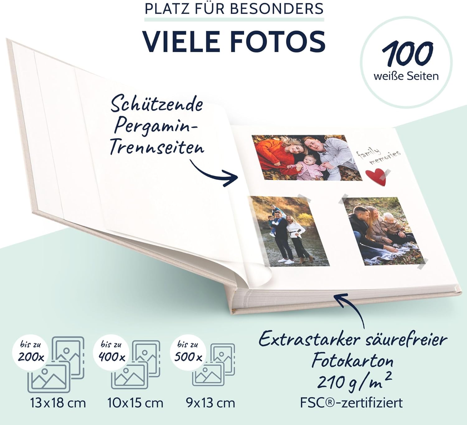 GOLDBUCH Fotoalbum Summertime 100 wei�e Seiten mit Trenn...