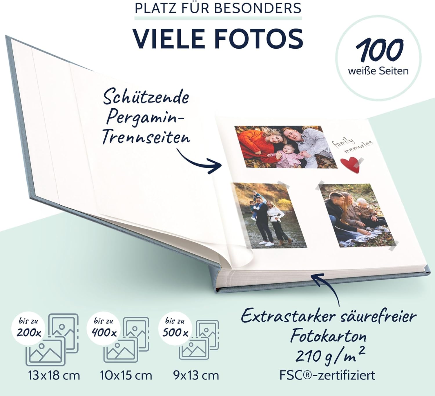 GOLDBUCH Fotoalbum Summertime 100 wei�e Seiten mit Trenn...