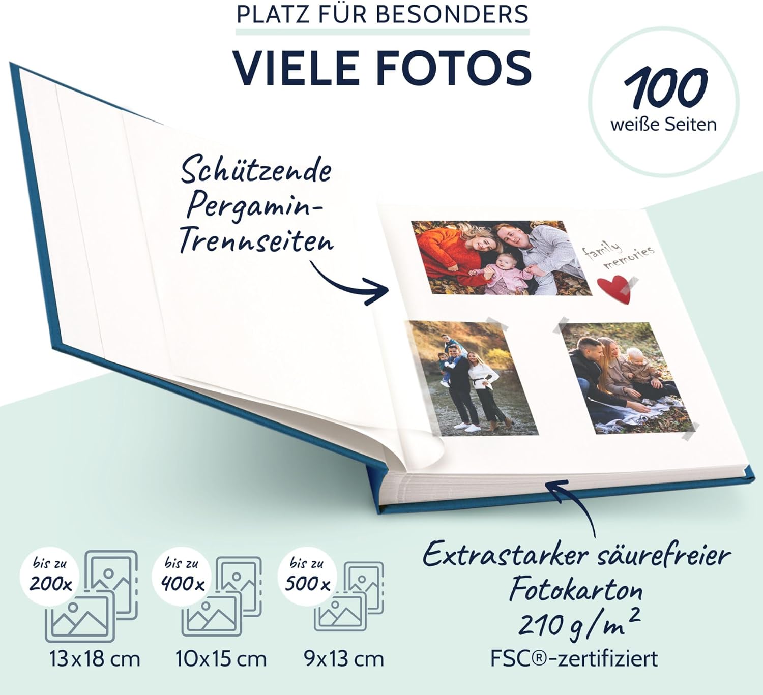 GOLDBUCH Fotoalbum Summertime 100 wei�e Seiten mit Trenn...