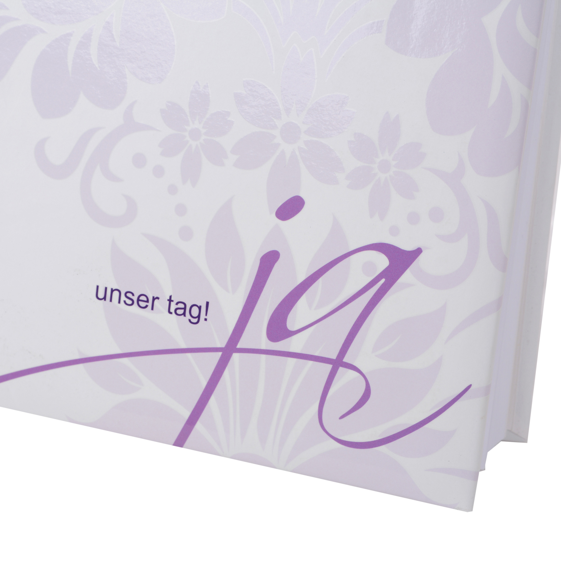 G�stebuch Hochzeit Ja weiss flieder Kunstdruck mit Relie...