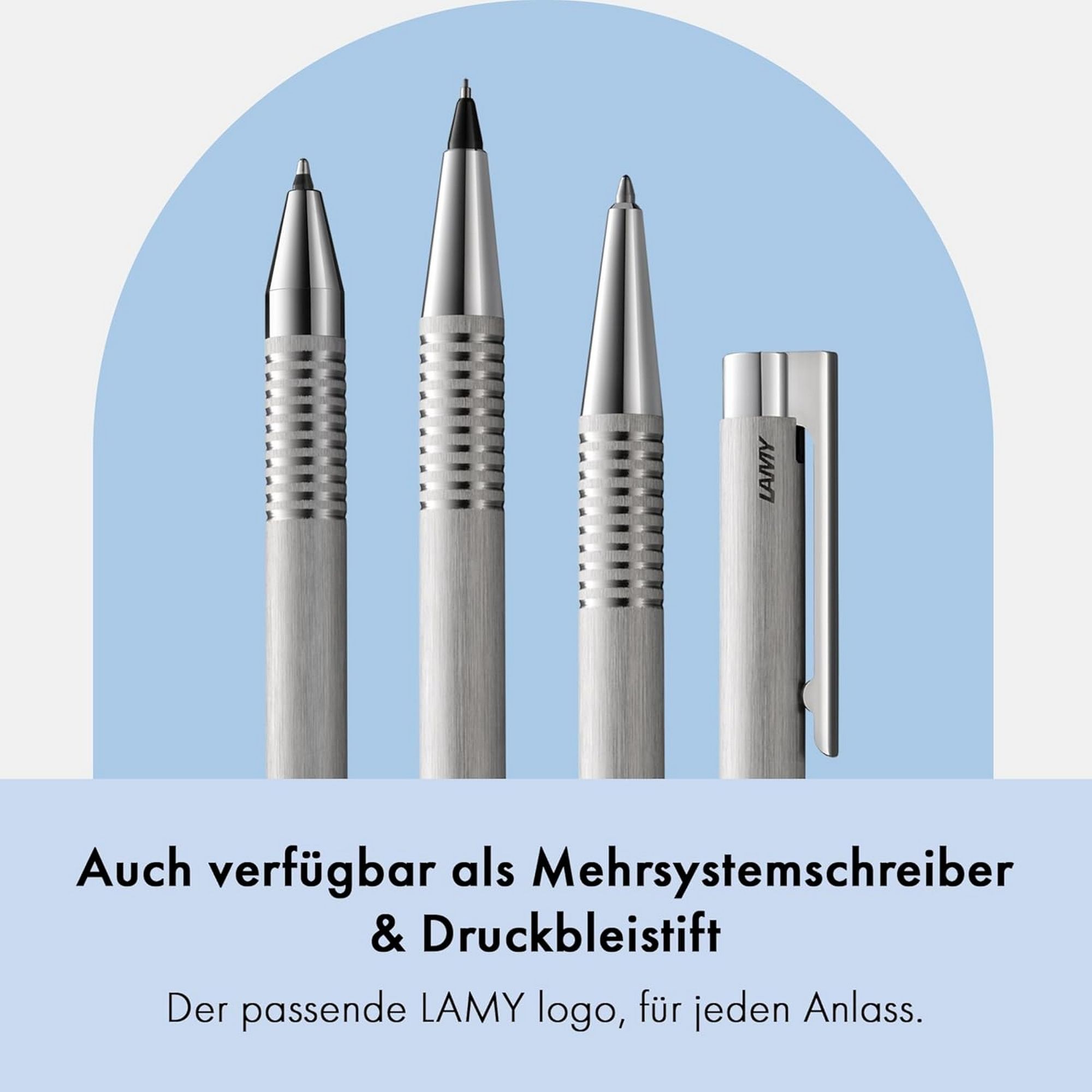 LAMY logo brushed Kugelschreiber Edelstahl Gro�raummine ...
