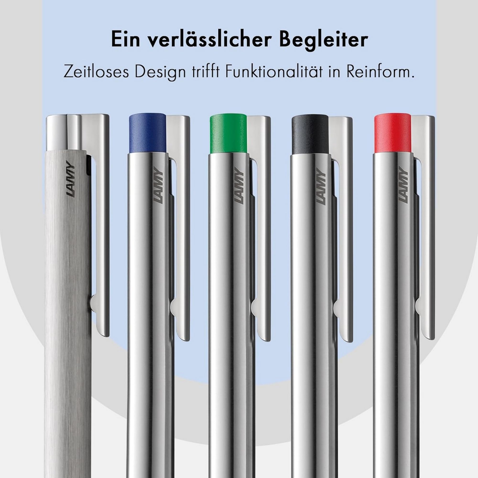 LAMY logo brushed Kugelschreiber Edelstahl Gro�raummine ...