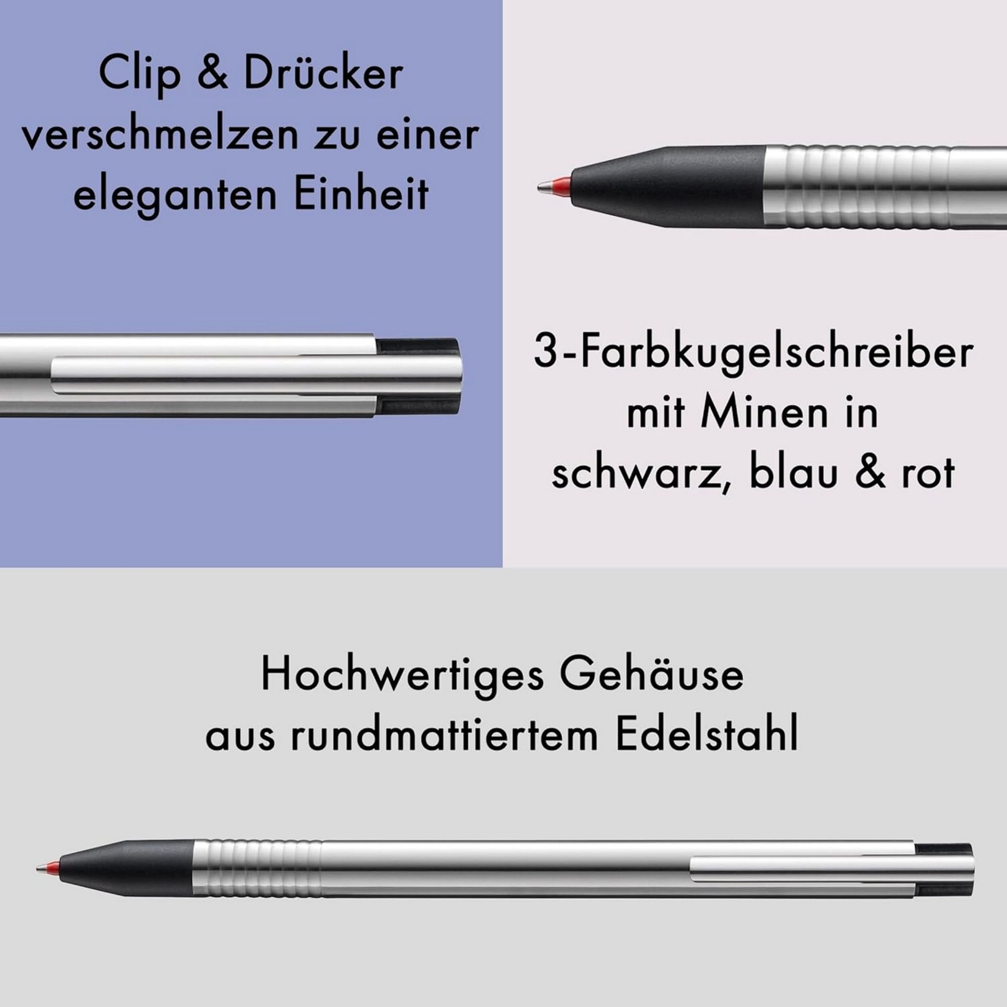 LAMY Kugelschreiber mehrfarbig aus Edelstahl Sichtwahlme...