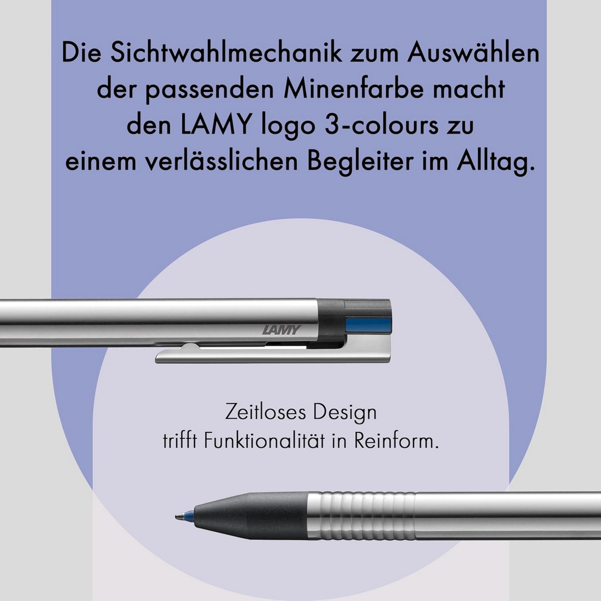 LAMY Kugelschreiber mehrfarbig aus Edelstahl Sichtwahlme...
