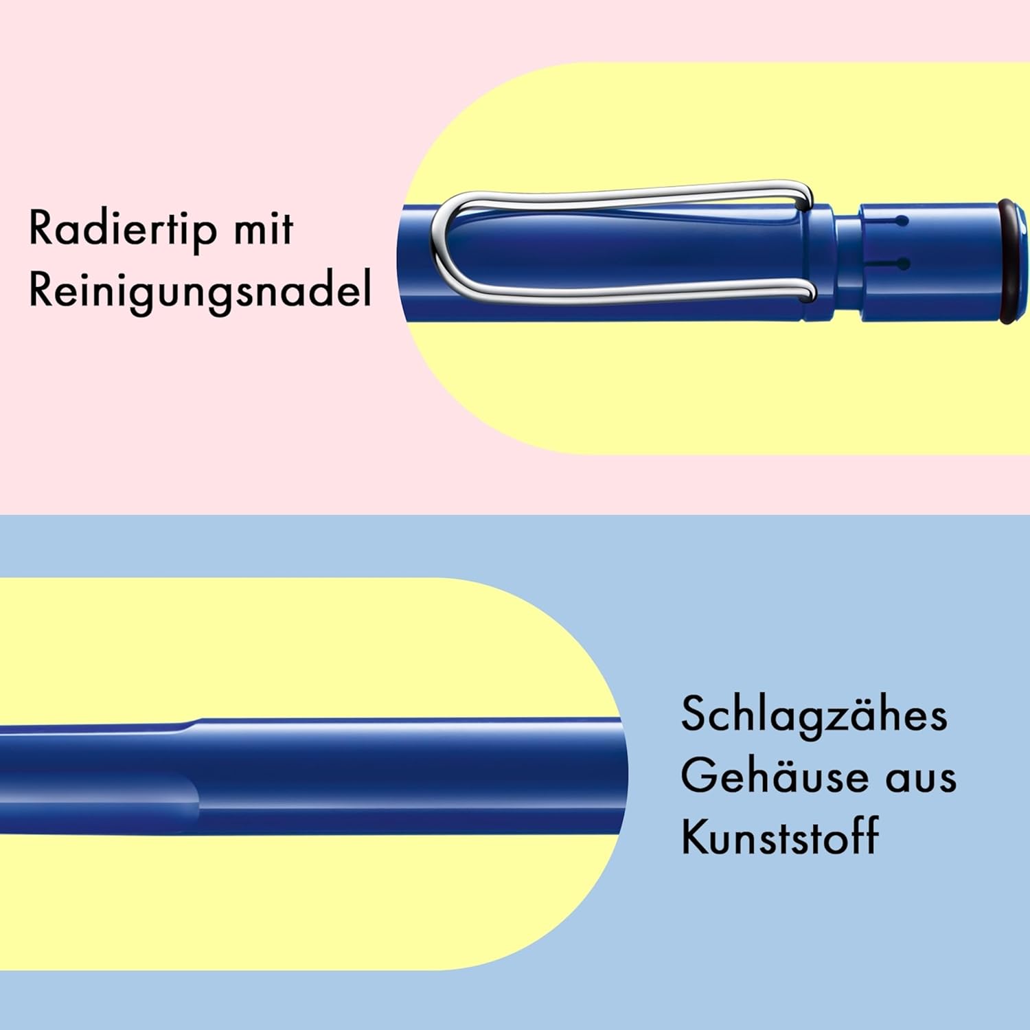 LAMY Druckbleistift Safari BLAU mit Mine 0,5mm und Radie...