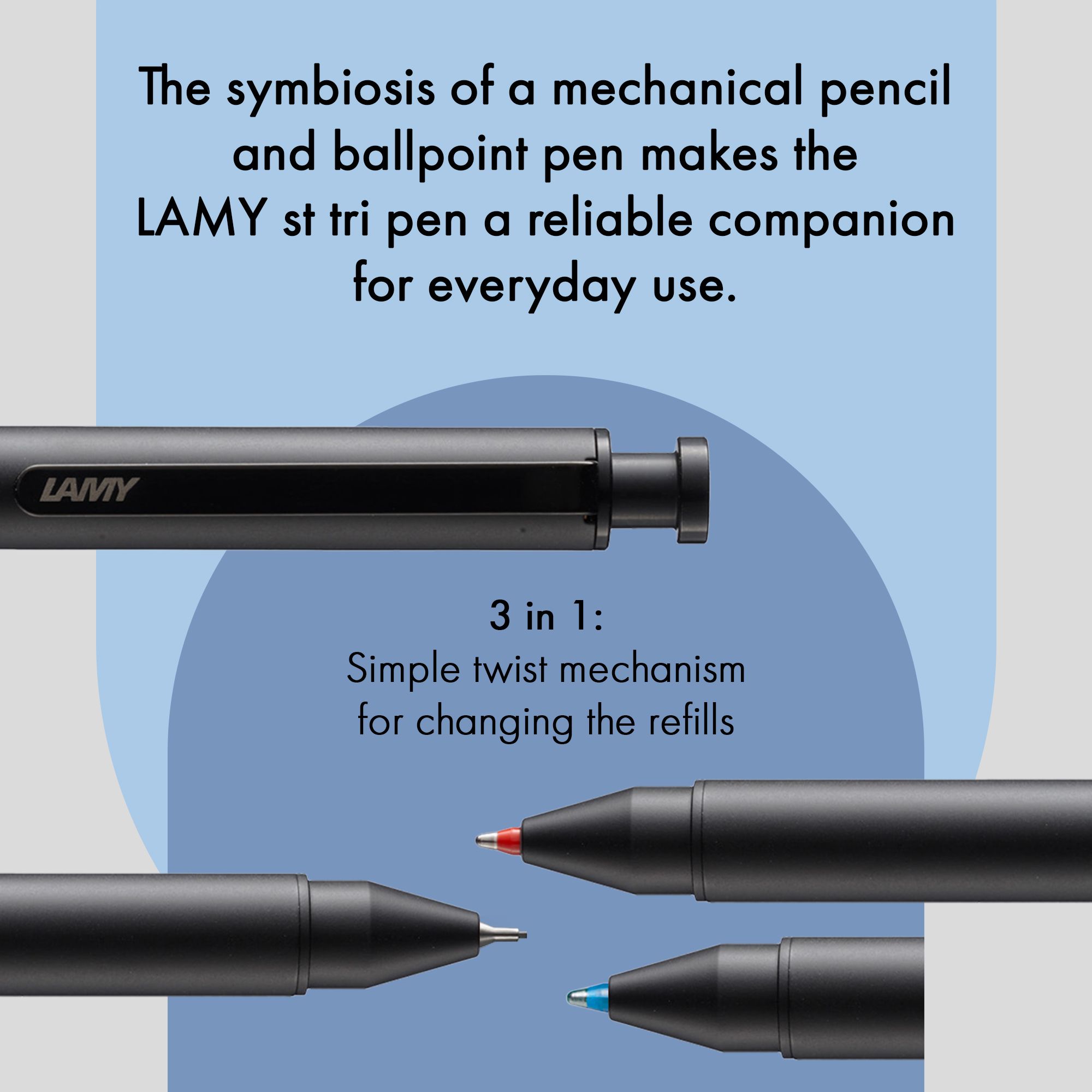 LAMY Edelstahl Druckbleistift und Kugelschreiber in Eine...