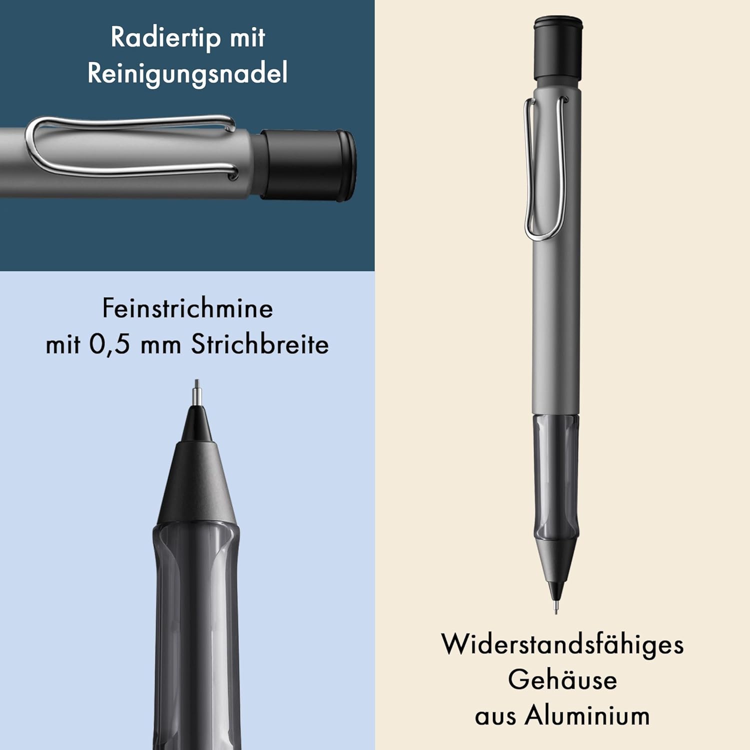 LAMY Druckbleistift AL Star GRAPHITE mit Mine 0,5mm und ...