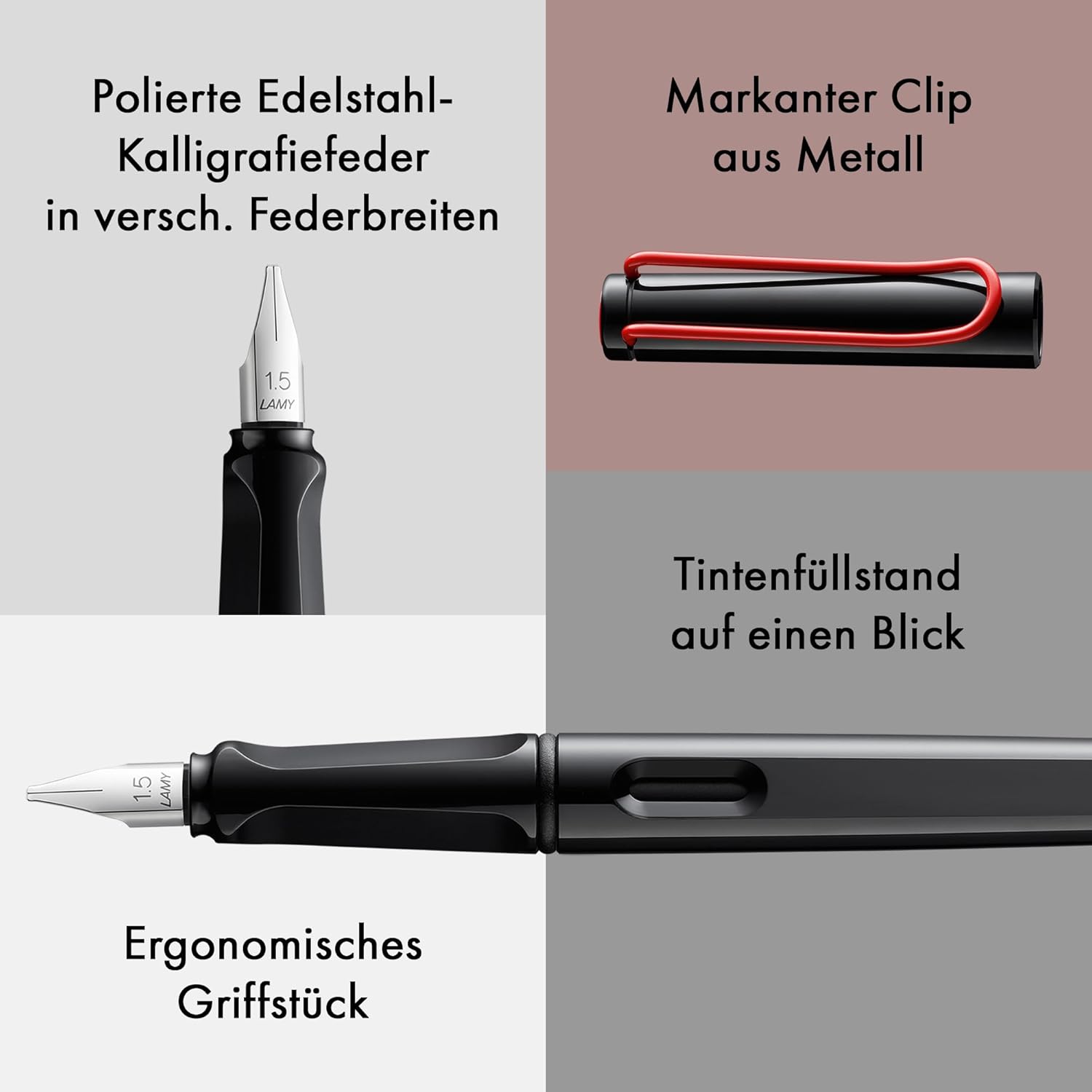 LAMY F�ller Schwarz 015 joy AL Sch�nschreibf�ller St�rke...
