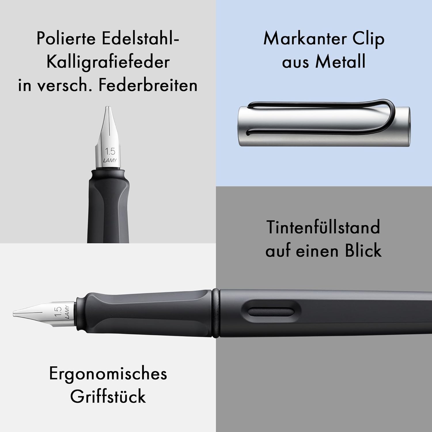 LAMY F�ller Silber 011 joy AL Sch�nschreibf�ller St�rke ...