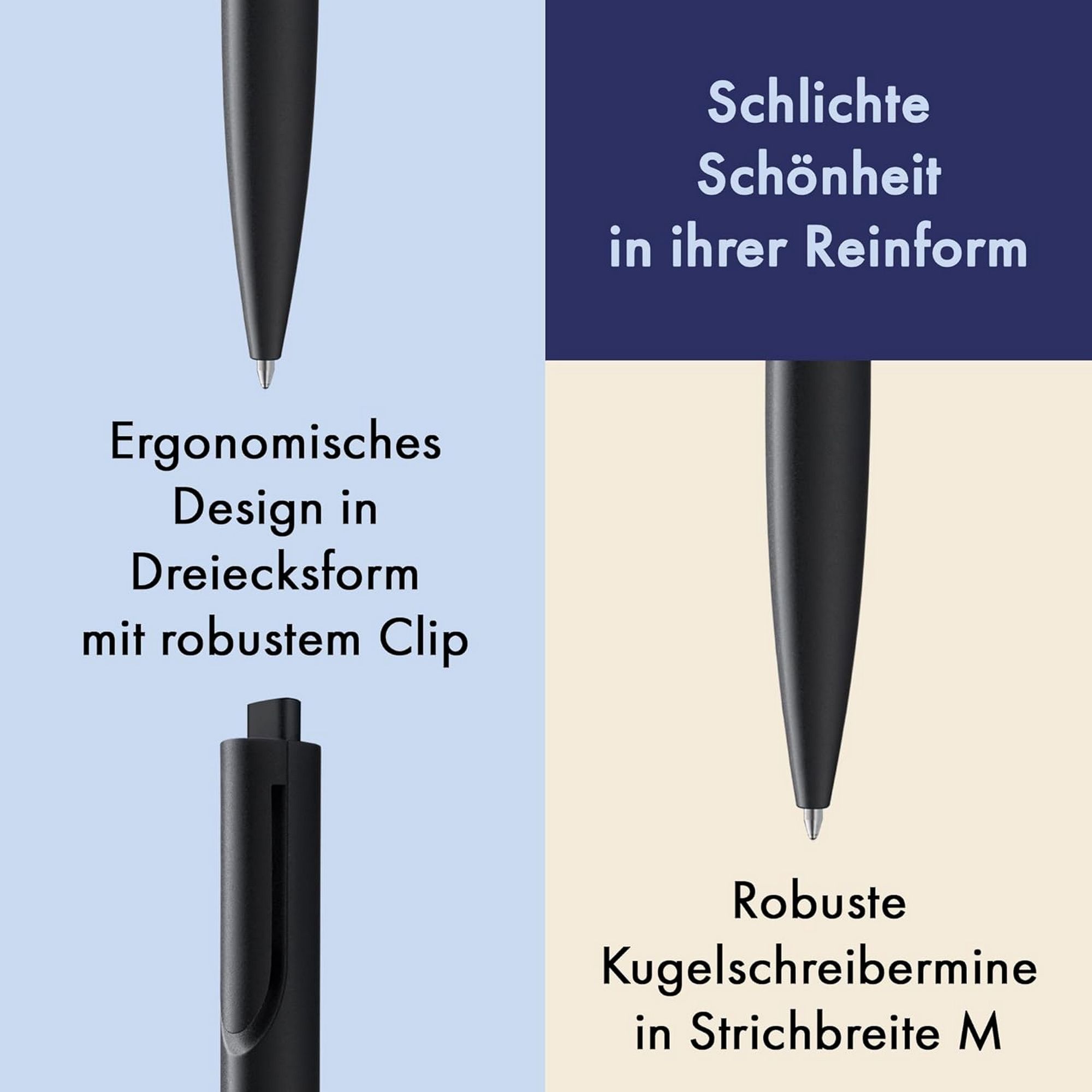 LAMY noto schwarz Kugelschreiber Dreiecksform Clip aus G...