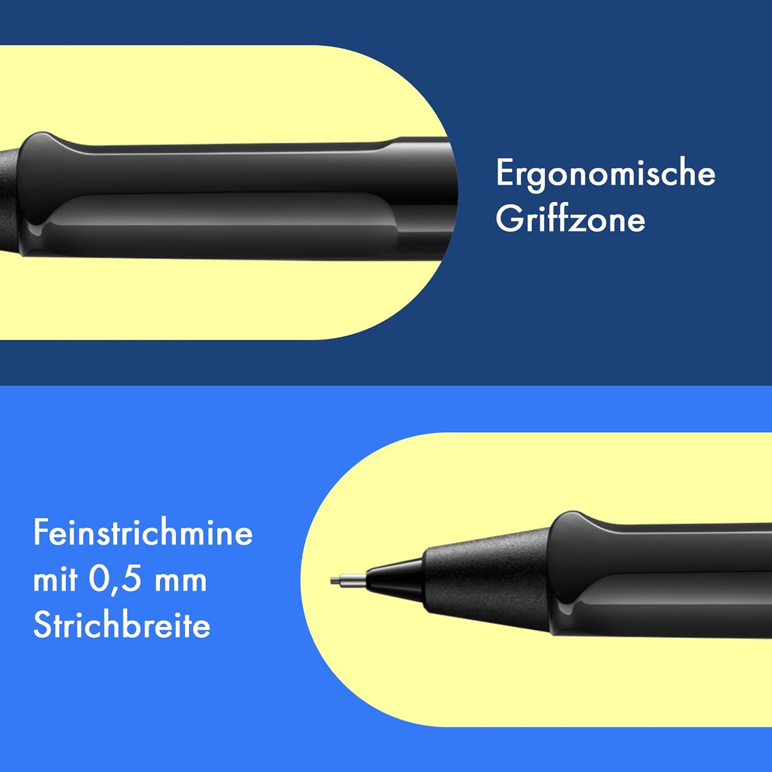 LAMY Druckbleistift Safari SCHWARZ mit Mine 0,5mm und Ra...