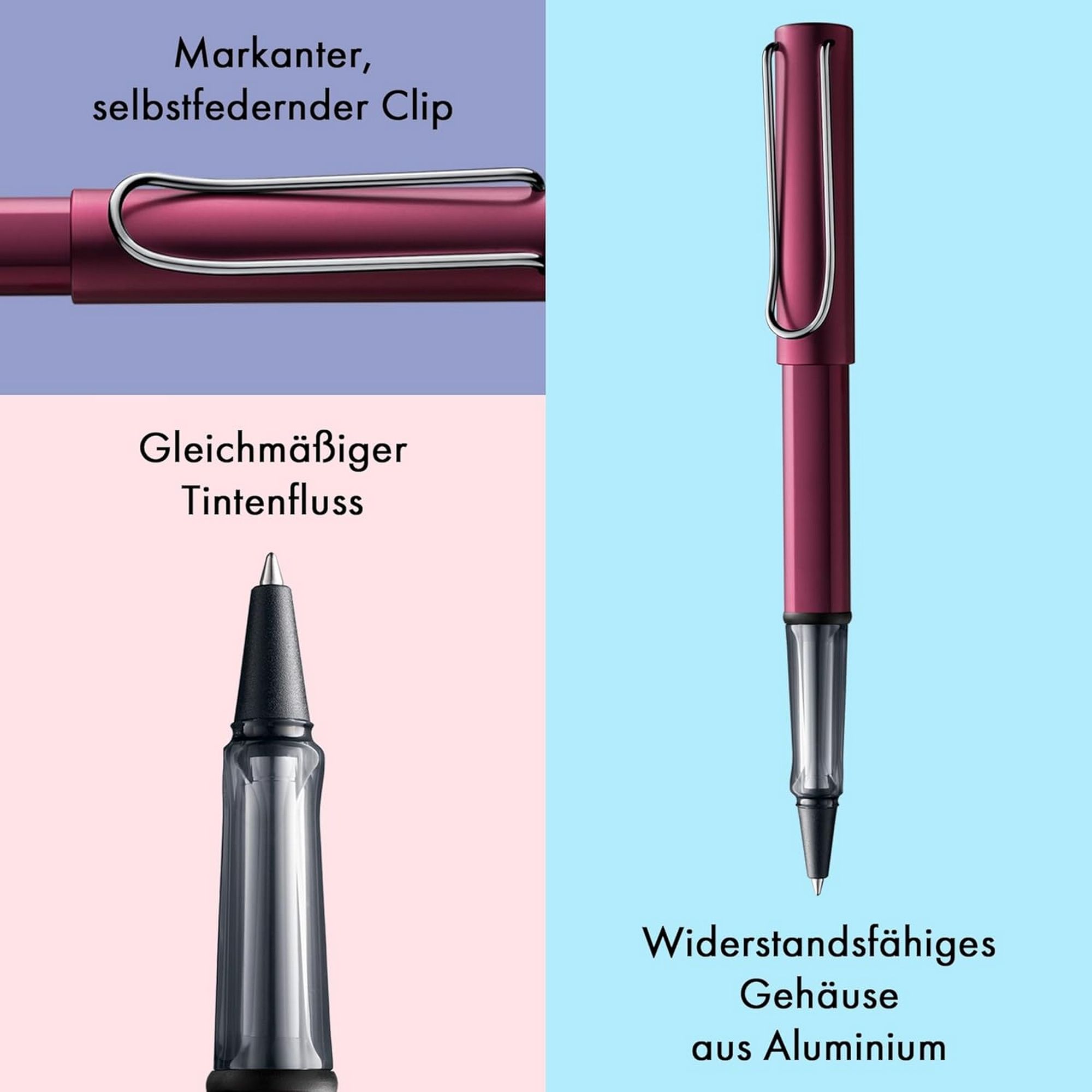 LAMY AL Star black purple Tintenroller leicht aus Alu mi...