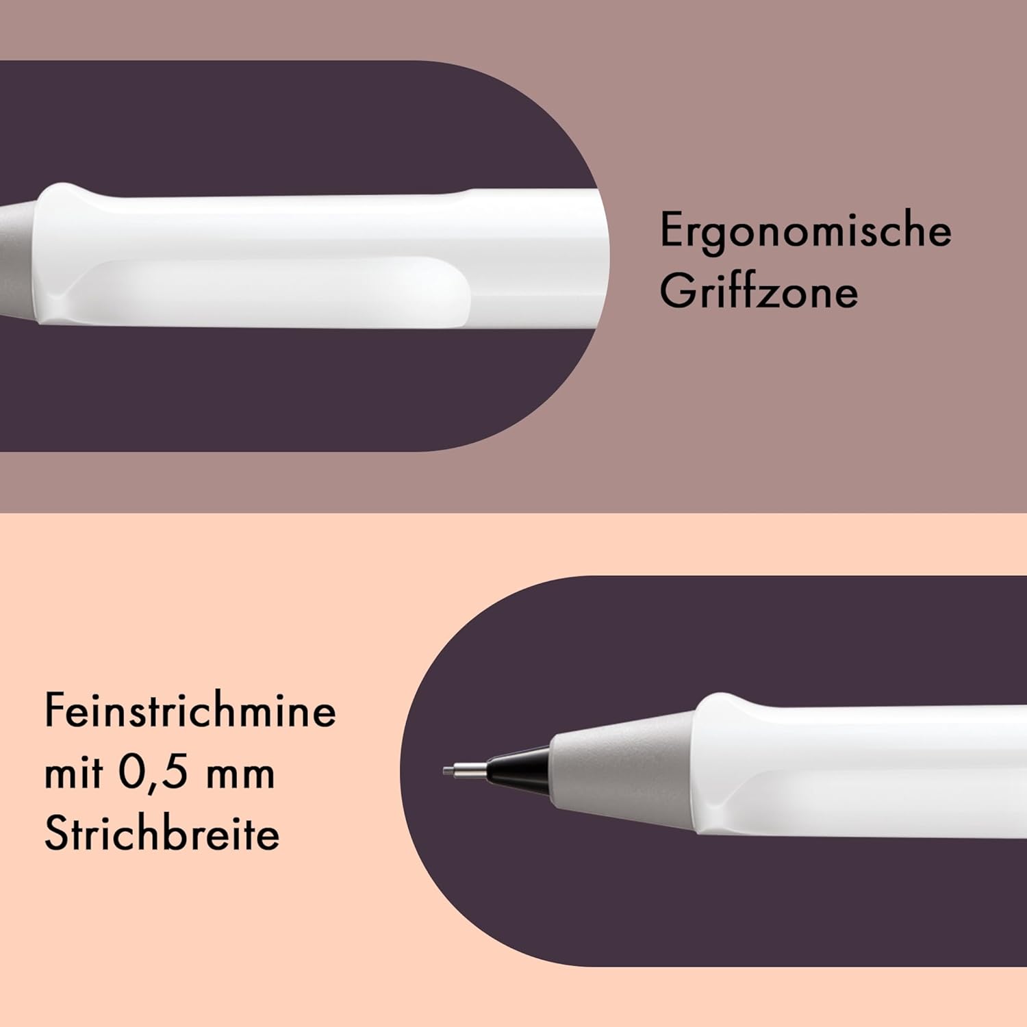 LAMY Druckbleistift Safari WEI� mit Mine 0,5mm und Radie...