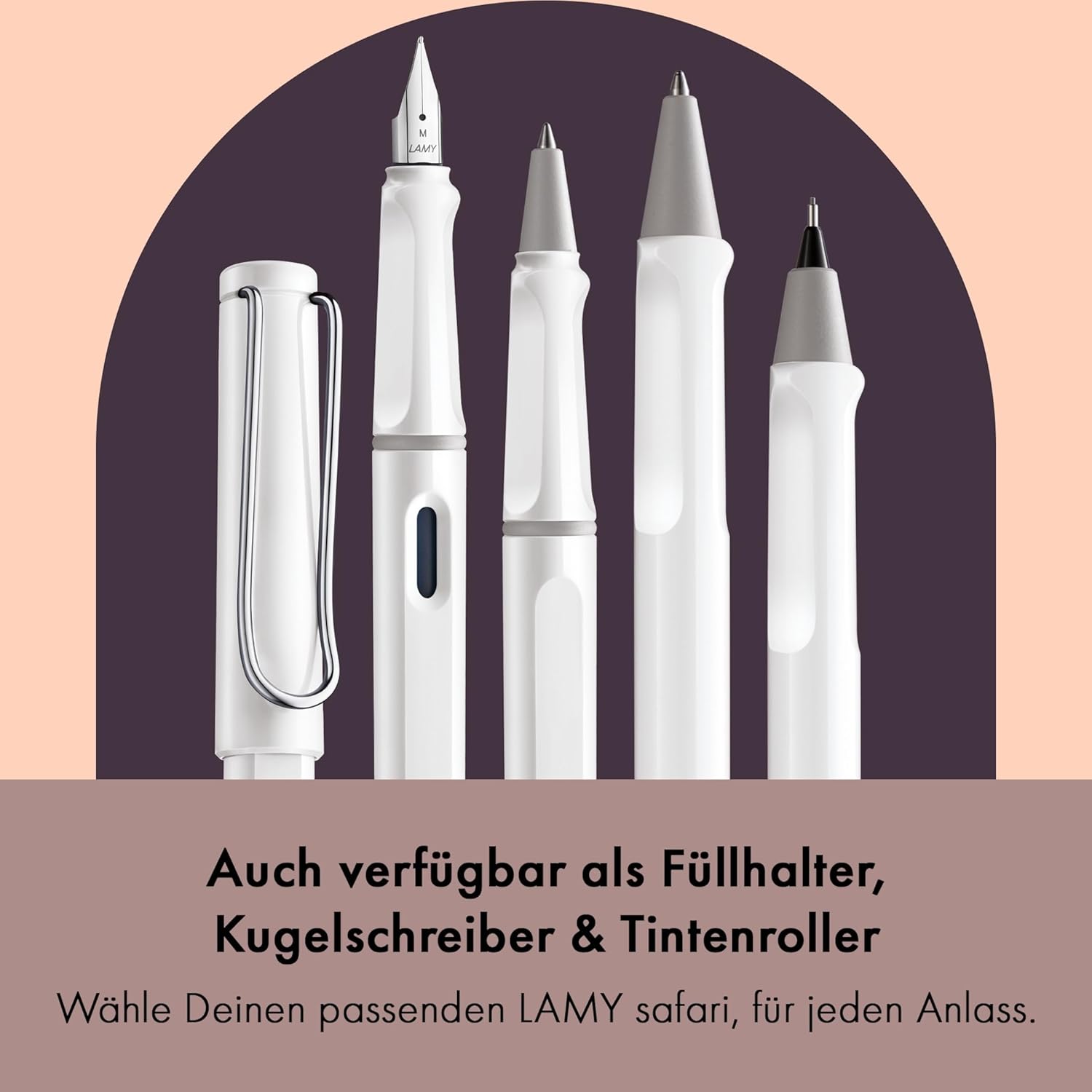 LAMY Druckbleistift Safari WEI� mit Mine 0,5mm und Radie...