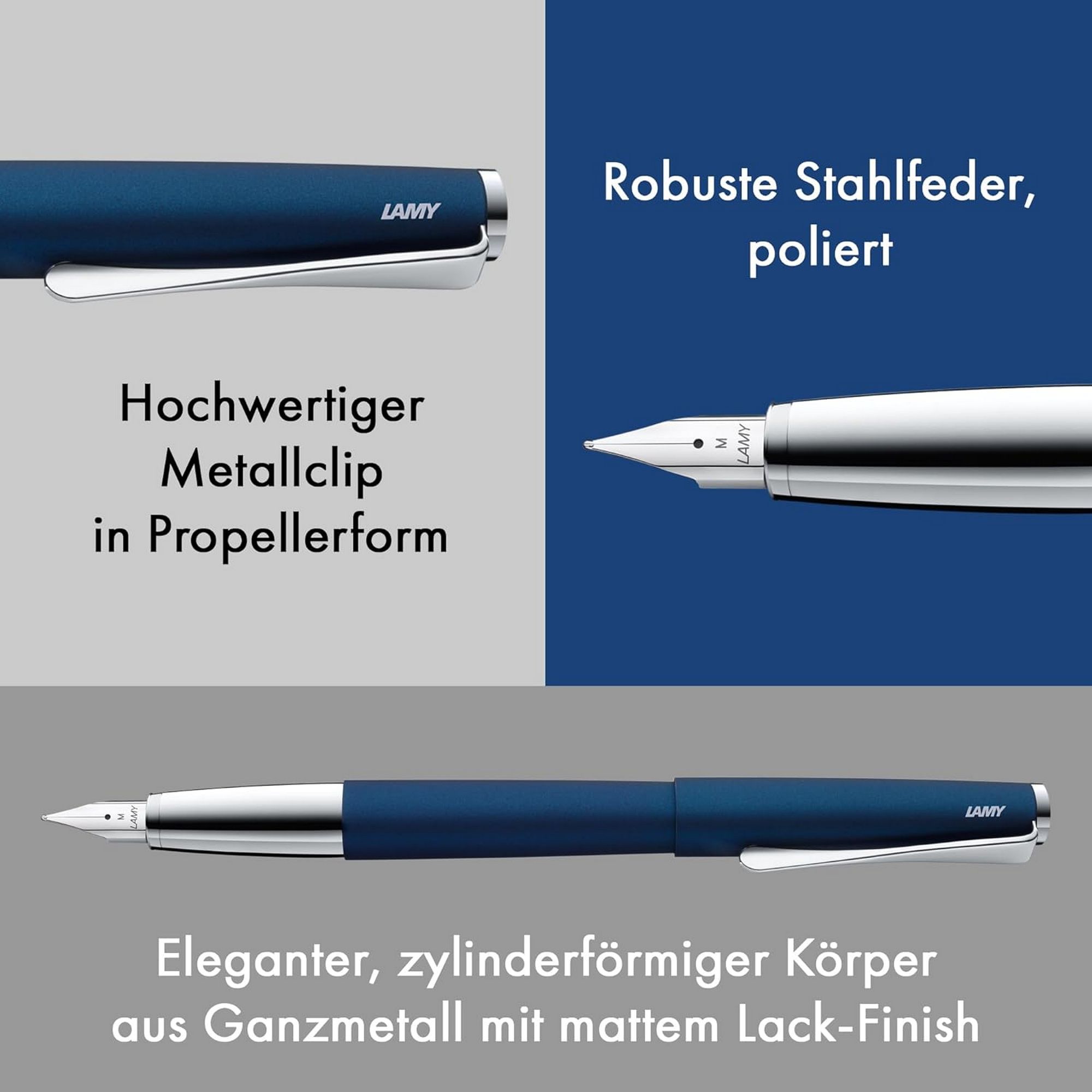 LAMY studio imperialblue F�ller F�ller Clip Stahlfeder S...