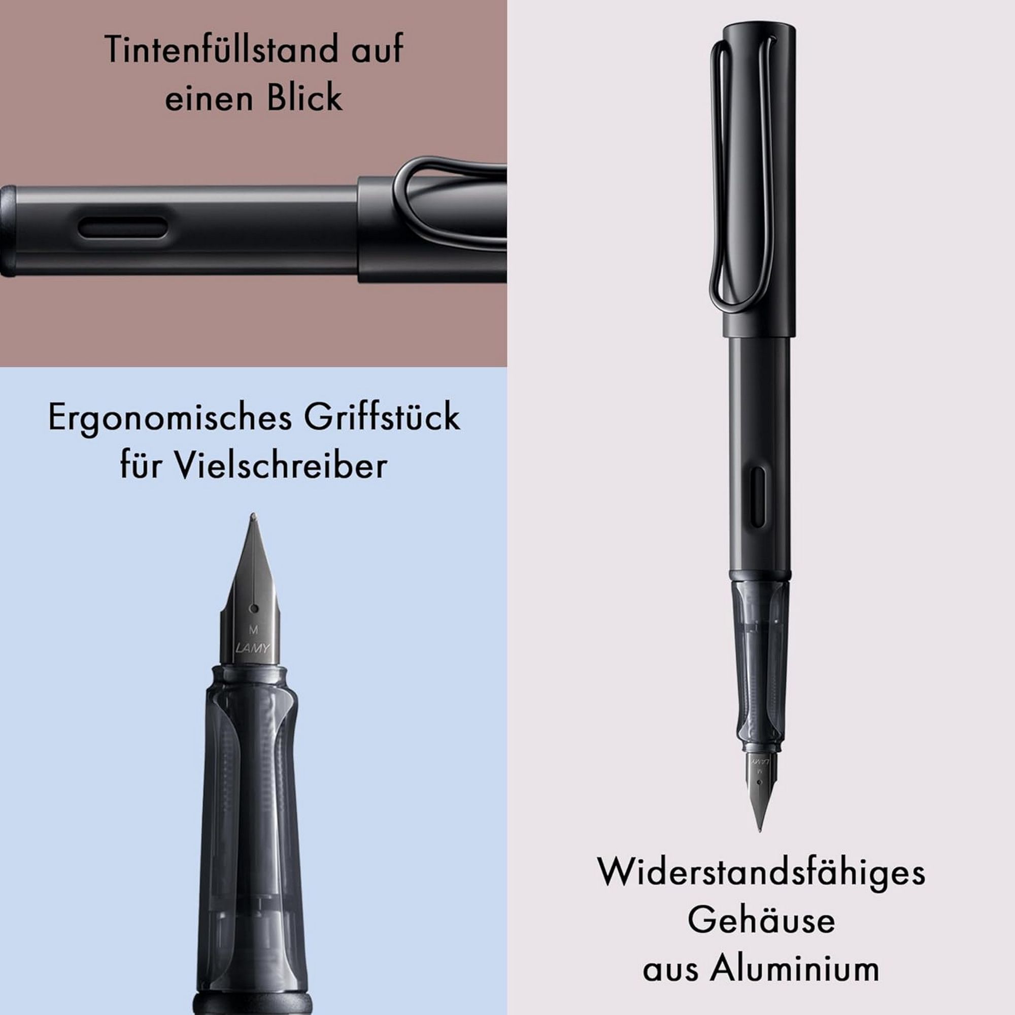 LAMY AL Star schwarz F�ller ergonomischer Griff mit Fede...
