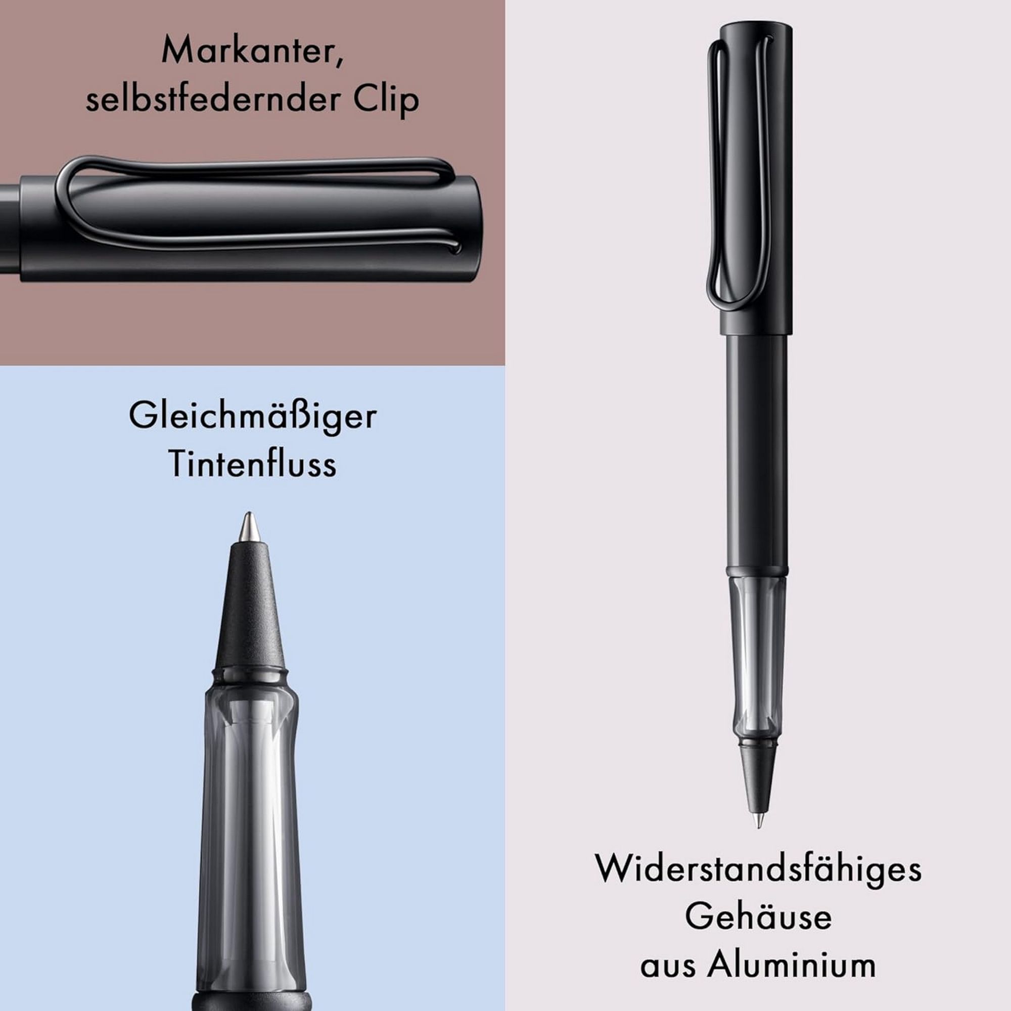 LAMY AL Star black Tintenroller leicht aus Alu mit Mine ...