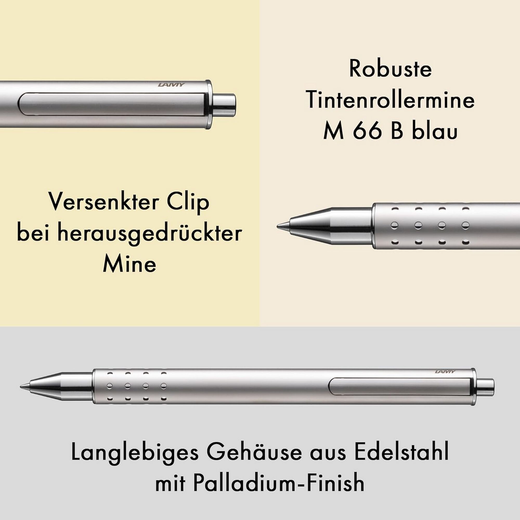 LAMY swift Palladium Tintenroller Edelstahl Strichbreite...