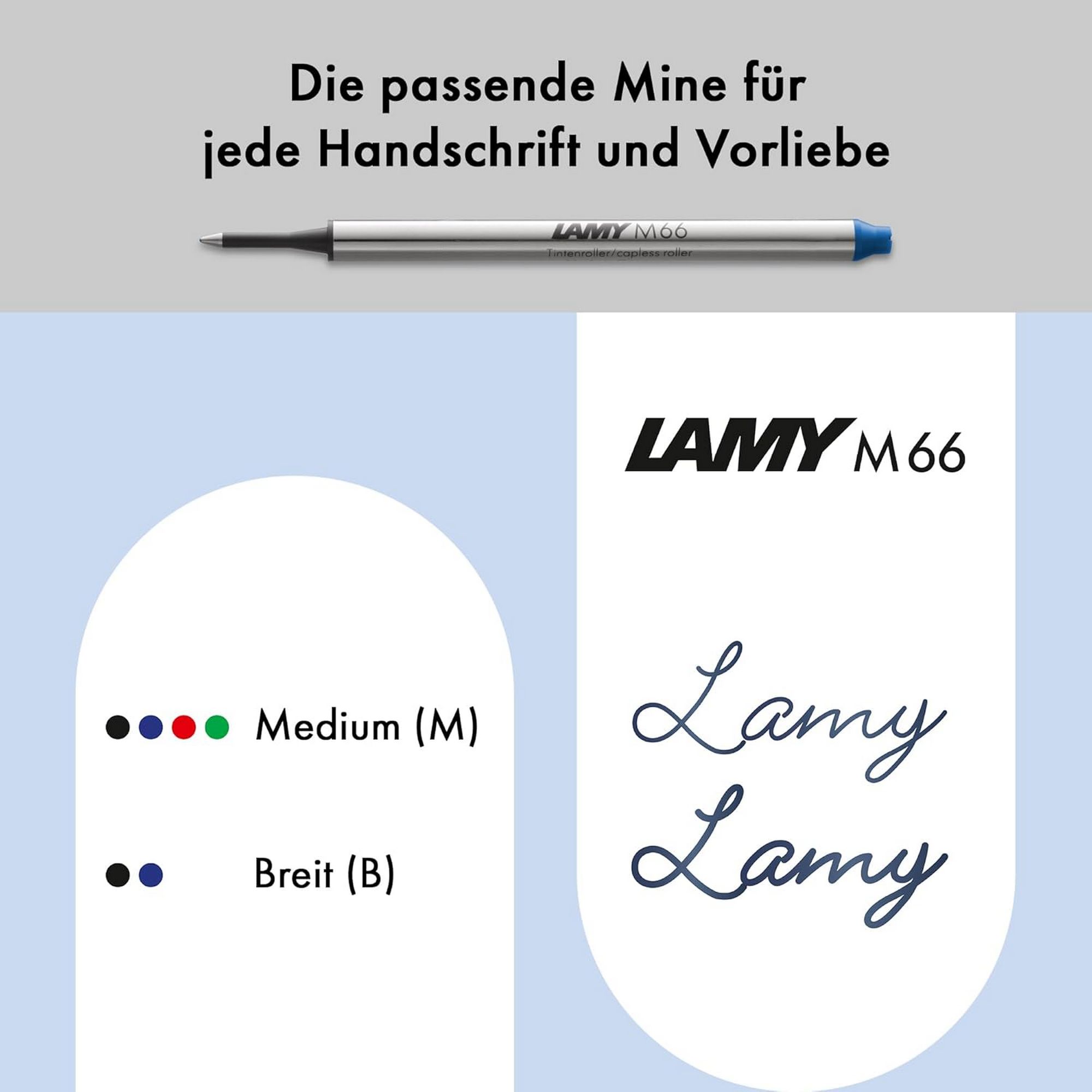 LAMY swift imperialblue Tintenroller Edelstahl Strichbre...
